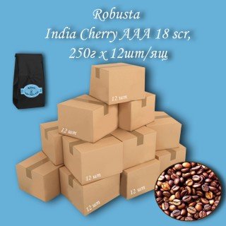 Кава зернова Robusta India Cherry AAA 19scr C.B. 250г (12шт/ящ)